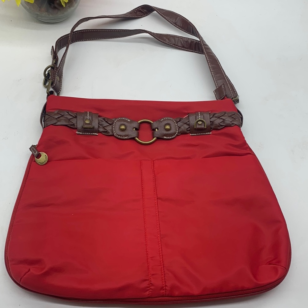 Travelon Red Nylon Crossbody Bag NYB4159